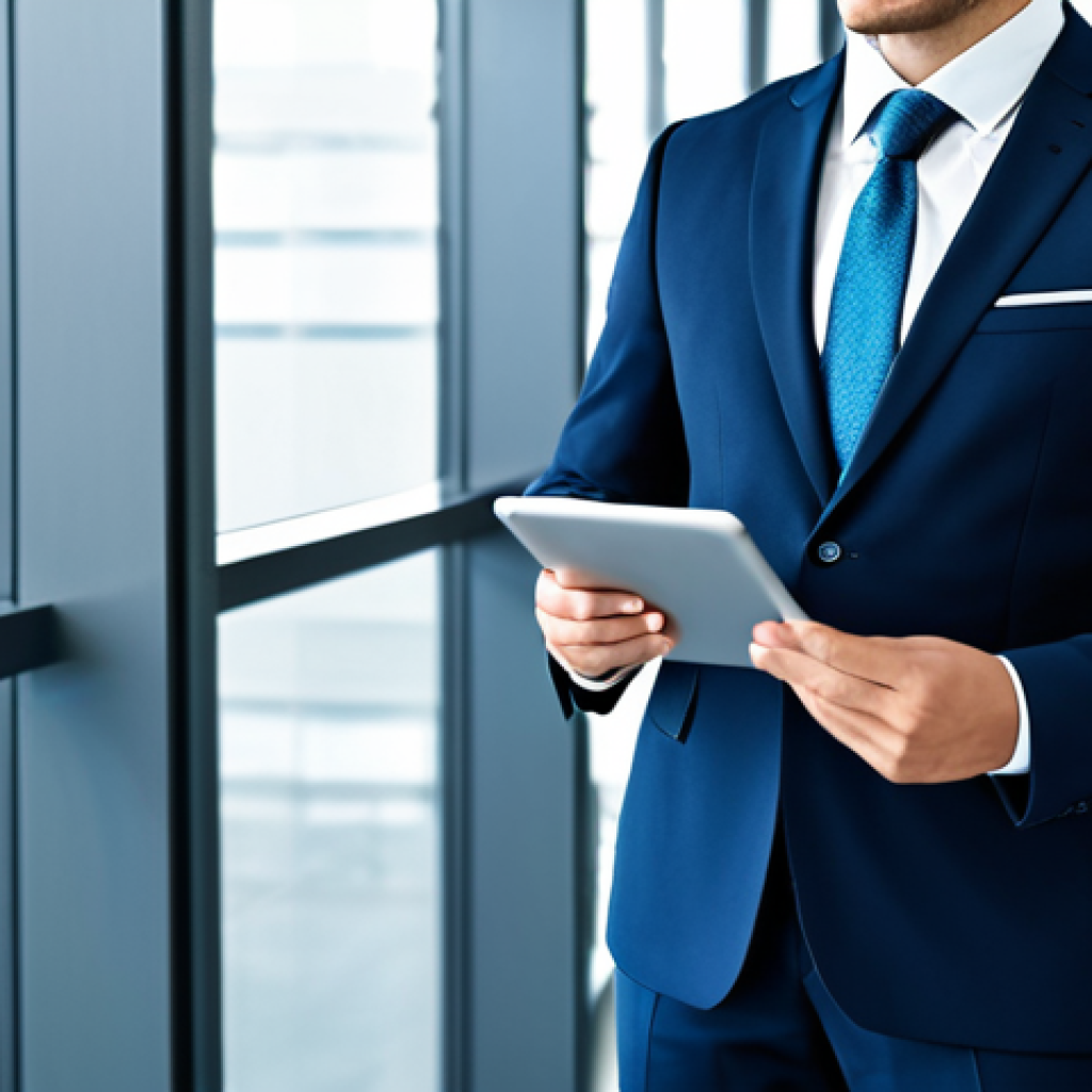 A professional individual, fully clothed in a modest business suit, stands confidently in a bright, modern corporate office. The background features subtle, abstract digital elements hinting at data and technology, reflecting global compliance trends. The subject holds a tablet, exuding an air of expertise and strategic thinking. Appropriate attire, safe for work, perfect anatomy, natural proportions, well-formed hands, proper finger count, natural body proportions, professional, high quality, sharp focus, appropriate content, family-friendly.