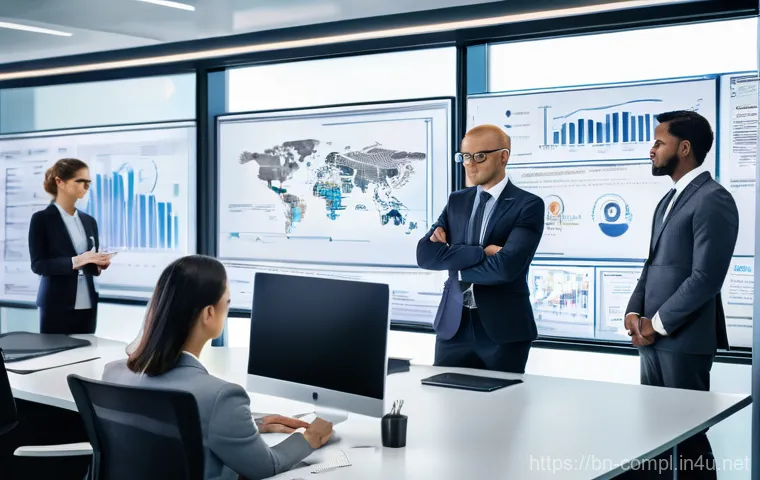 규제준수 자격 취득 후 실무에 대한 인사이트 - **Prompt:** A diverse group of business professionals, dressed in contemporary business attire, are ...