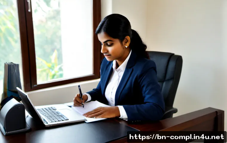 규제준수 분야 취업 인터뷰 준비 방법 - Photorealistic Bangladeshi compliance professional preparing for a job interview at a tidy home offi...