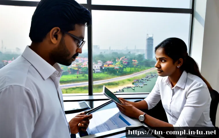 규제준수 분야에서의 최신 동향 - Photorealistic modern regulatory compliance office in Bangladesh, diverse South Asian professionals ...